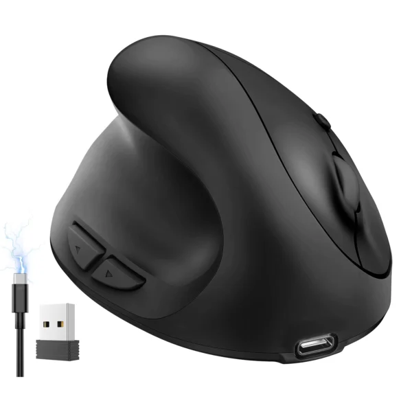 Left-Hand Wireless Vertical Ergonomic Mouse Rechargeable