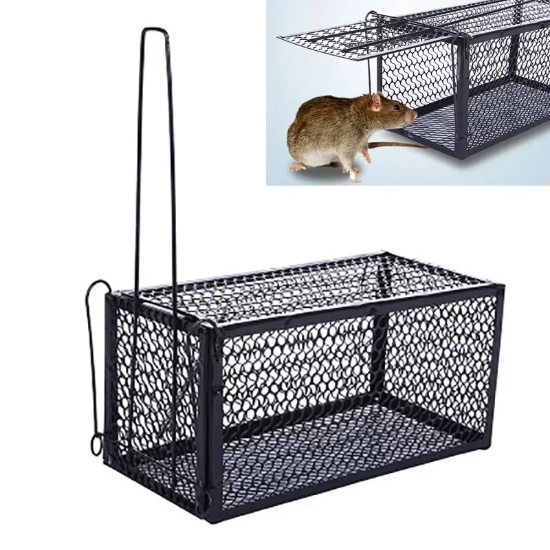 Self-locking Iron Net Mouse Trap Cage 11x23x11cm