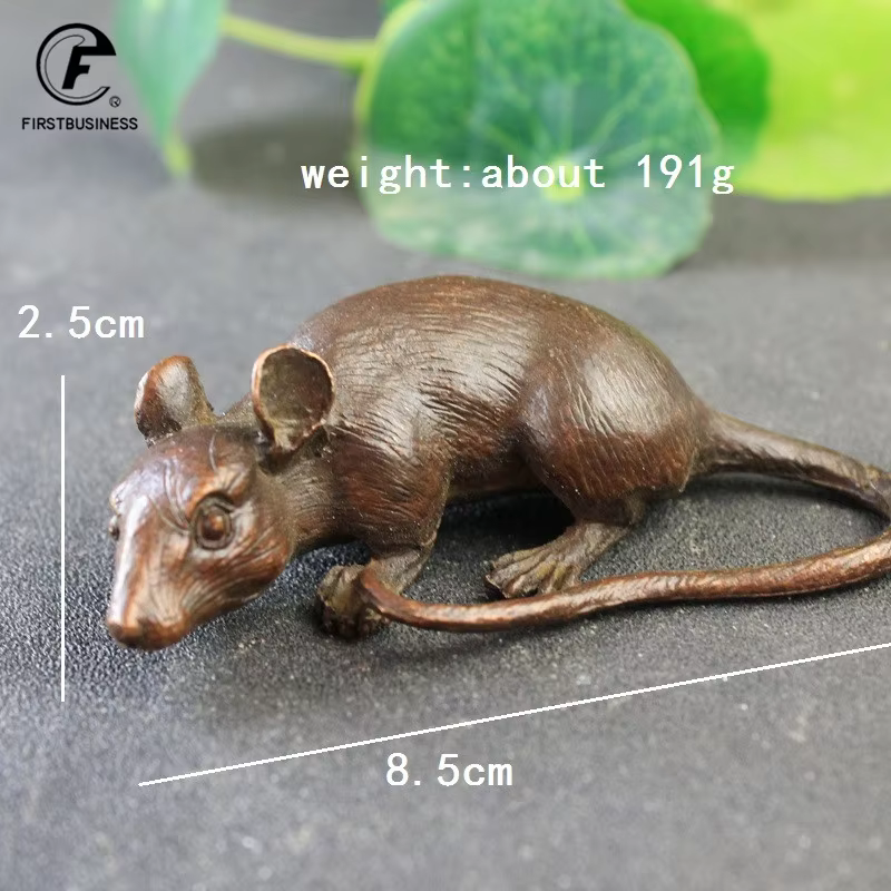 Heavy Brass Big Rat Mouse Animal Figurine Home Decor