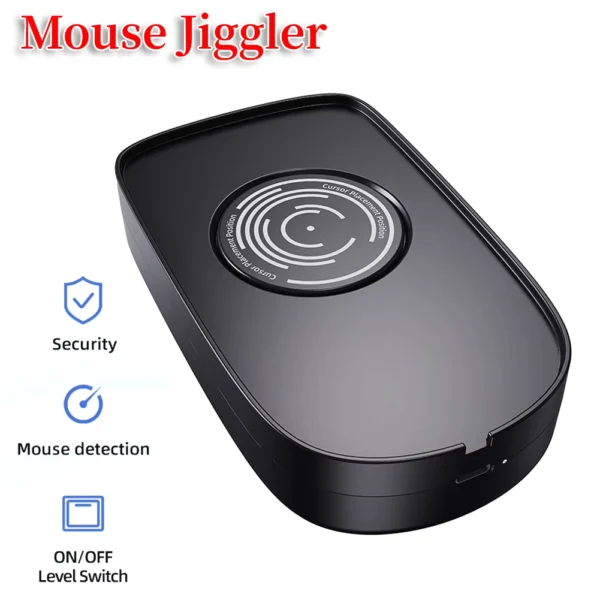 USB Mouse Jiggler with ON/OFF Switch and USB-C Adapter