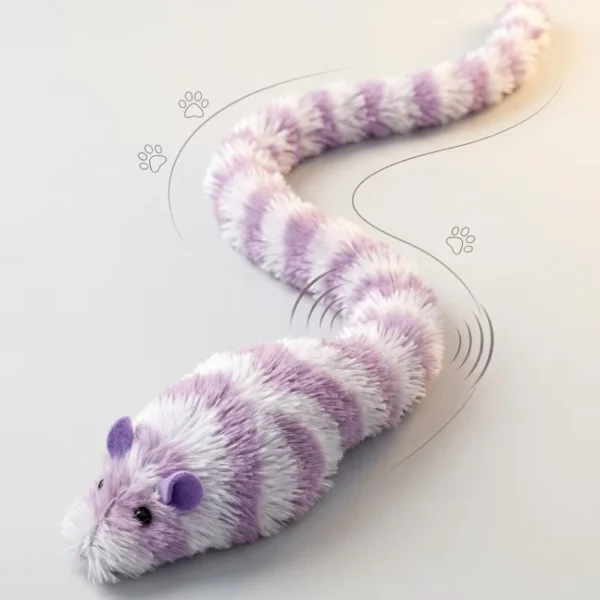 Interactive Plush Long-tailed Bell Mouse Cat Toy