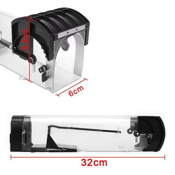 Reusable Humane Mouse Trap with Firm Plastic and Metal Door