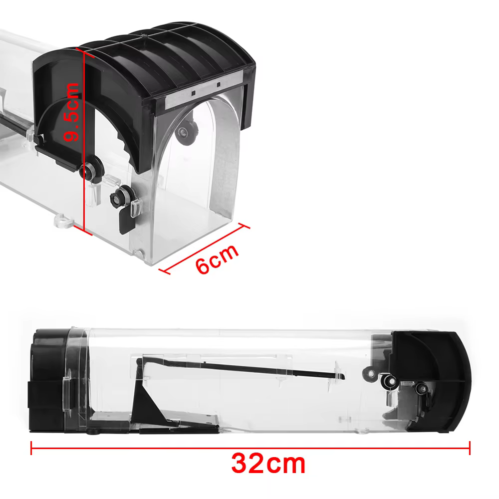 Reusable Humane Mouse Trap with Firm Plastic and Metal Door