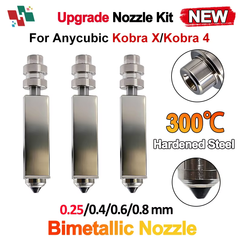 Anycubic Kobra X/4 Hardened Steel Nozzle Assembly