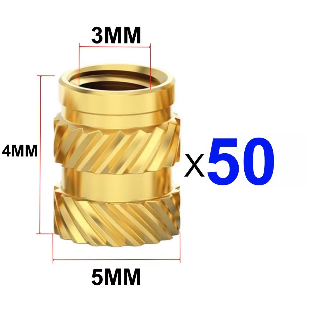 Heat Insert Brass Embedment Nuts M3 M4 M5 50/100 Pcs