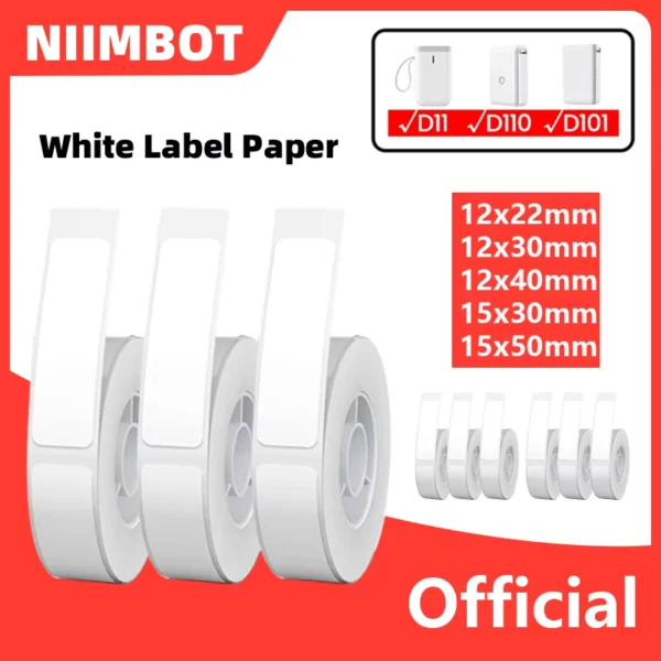 Niimbot Waterproof White Label Rolls for D11 Printer