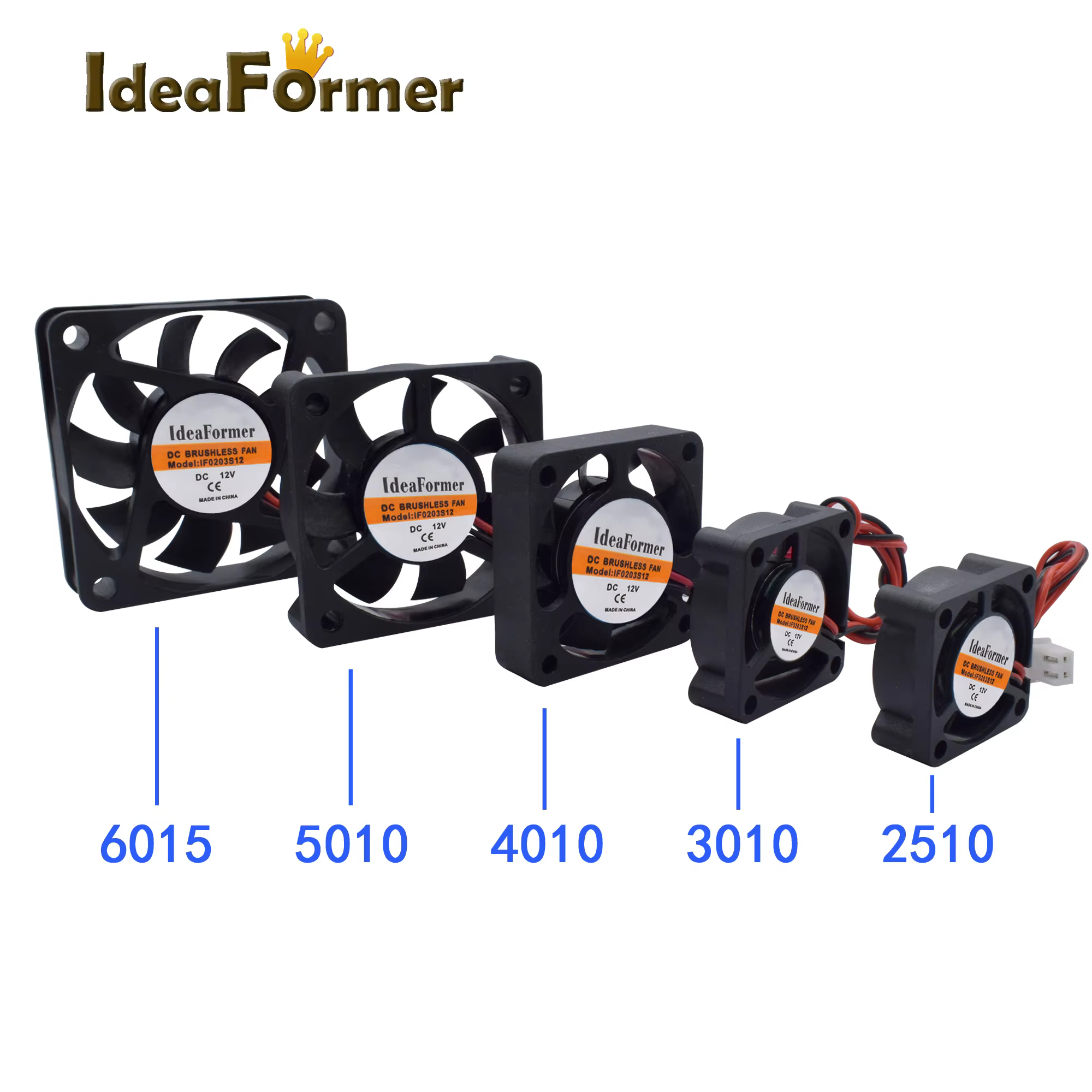 3D Printer Cooling Fans Various Sizes 5/12/24V