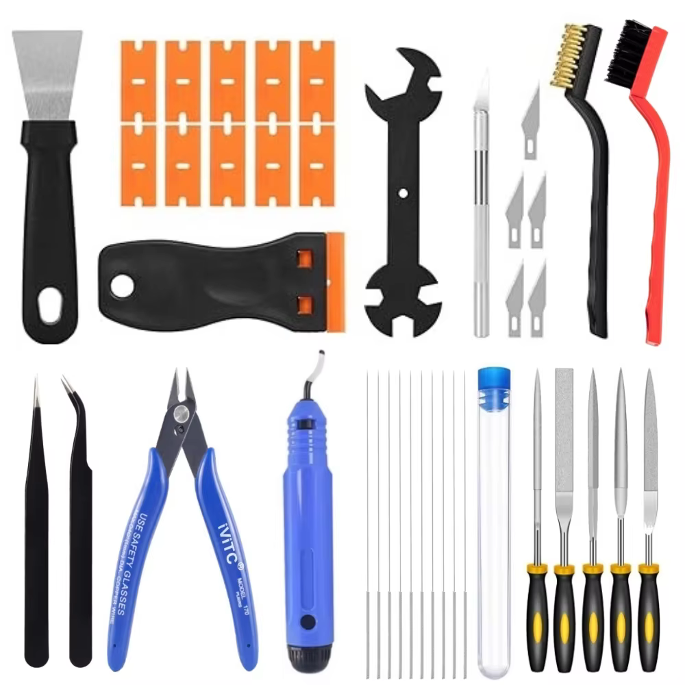 40-Piece 3D Printer Tool Kit for Cleaning & Finishing