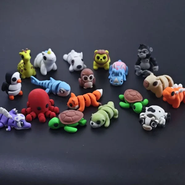 3D Printed Mini Movable Animal Desktop Toy for Adults