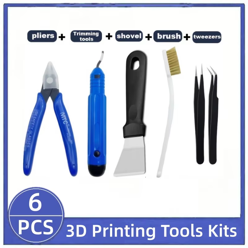 6PCS Universal 3D Printer Tool Kit with Scissors and Tweezers
