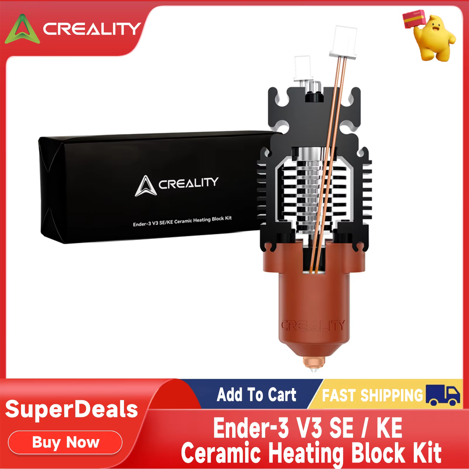 Creality Ender-3 V3 SE/KE Ceramic Heating Block Kit with Nozzle