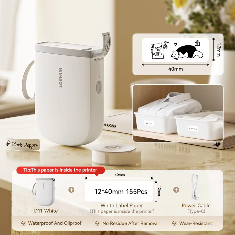 NIIMBOT D11 Mini Bluetooth Thermal Label Printer Portable