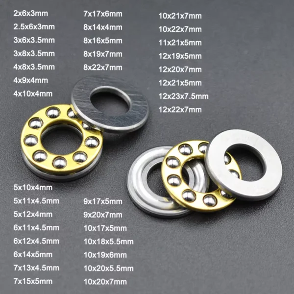 10 Sets Miniature Thrust Ball Bearings Chrome Steel