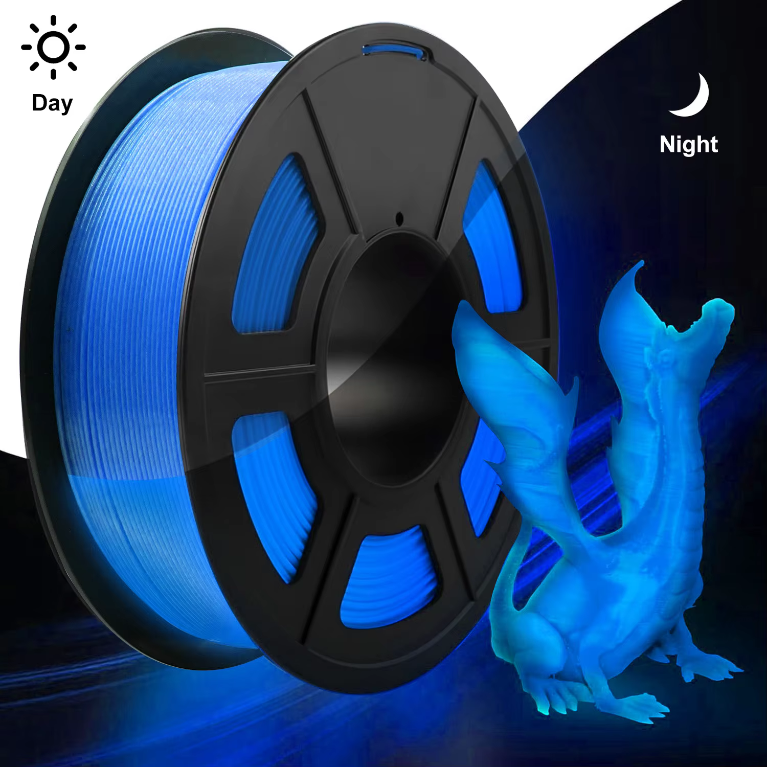 250g Multicolor Glow in The Dark PLA 1.75mm Filament