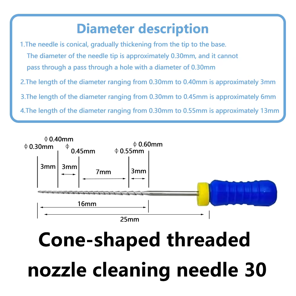 3D Printer Nozzle Cone Thread Cleaning Needle for Blockages