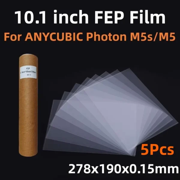 5 Pcs FEP Film 10.1 Inch for ANYCUBIC Photon UV Resin Printers