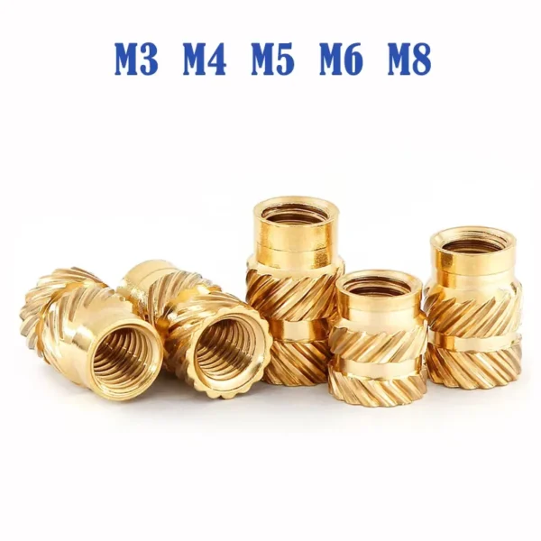 Brass Knurled Heat Melt Insert Nuts M3 M4 M5 M6 M8
