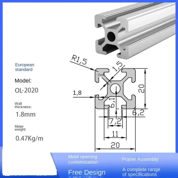 EU T-slot Aluminum Profiles 2020-20100 CNC Parts