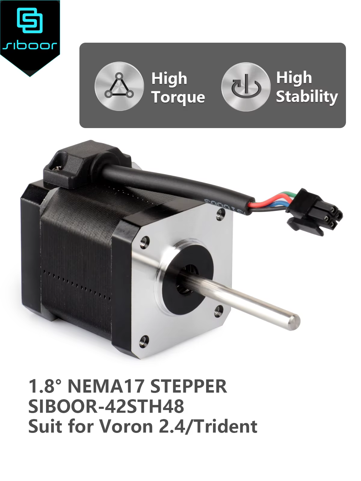 Siboor 1.8° NEMA17 Stepper Motor for Voron 2.4 Trident