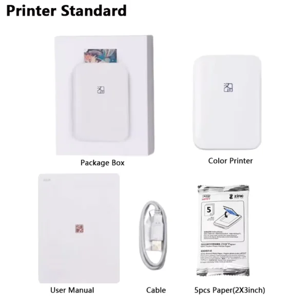 HPRT MT53 Portable Color Photo Printer Bluetooth Mini Pocket Printer