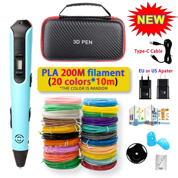 Adjustable Speed Children's 3D Printing Pen with Travel Case