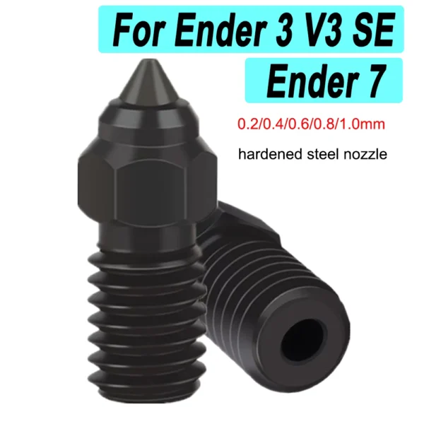 Hardened Steel Nozzles for Creality Ender 3 V3 SE & More