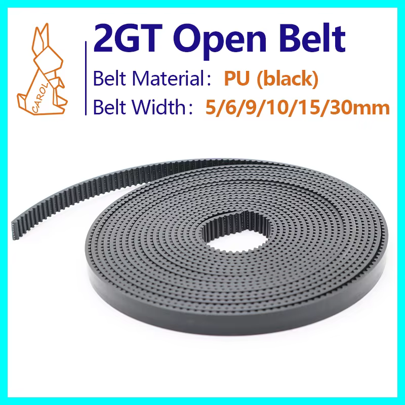 GT2 2mm Pitch Open Timing Belt PU Steel Core 5-30mm Width