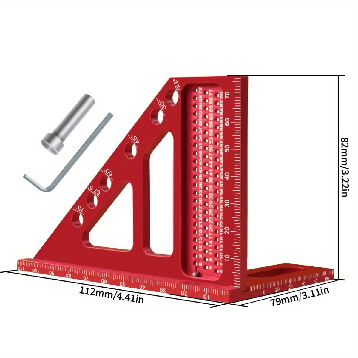 Aluminum Alloy 3D Woodworking Square Ruler Multi-Tool