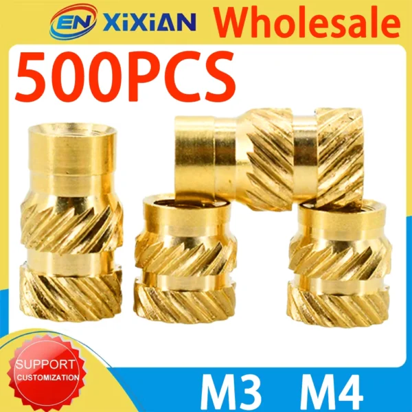 500Pcs M3 M4 Brass Threaded Insert Nuts for 3D Printers
