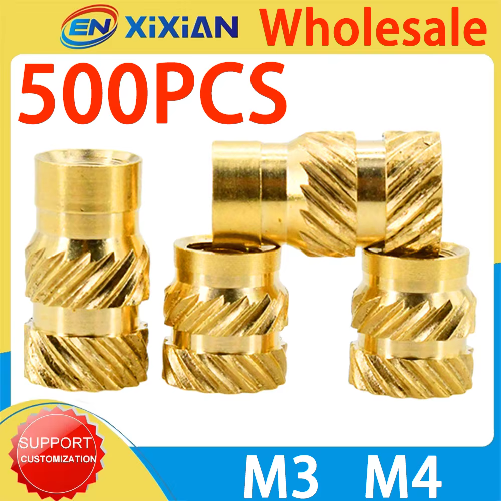 500Pcs M3 M4 Brass Threaded Insert Nuts for 3D Printers