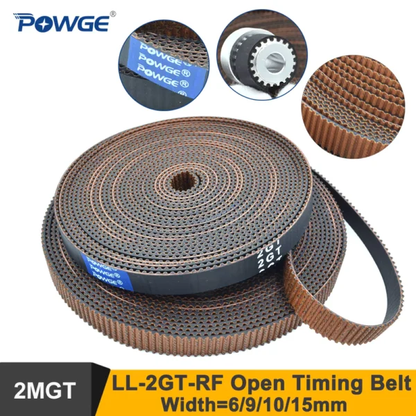 POWGE 2MGT RF Open Synchronous Timing Belt 6-15mm Width