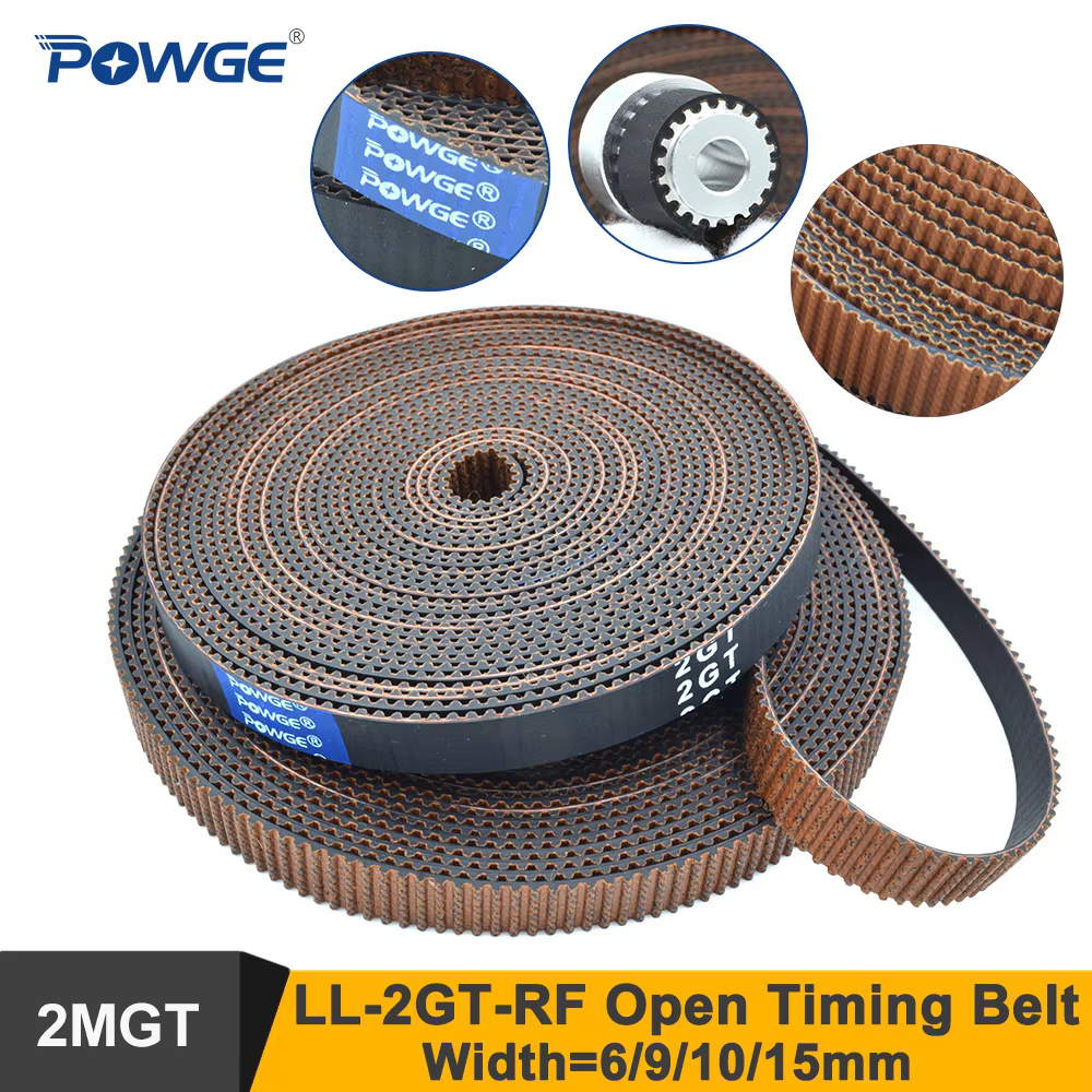 POWGE 2MGT RF Open Synchronous Timing Belt 6-15mm Width