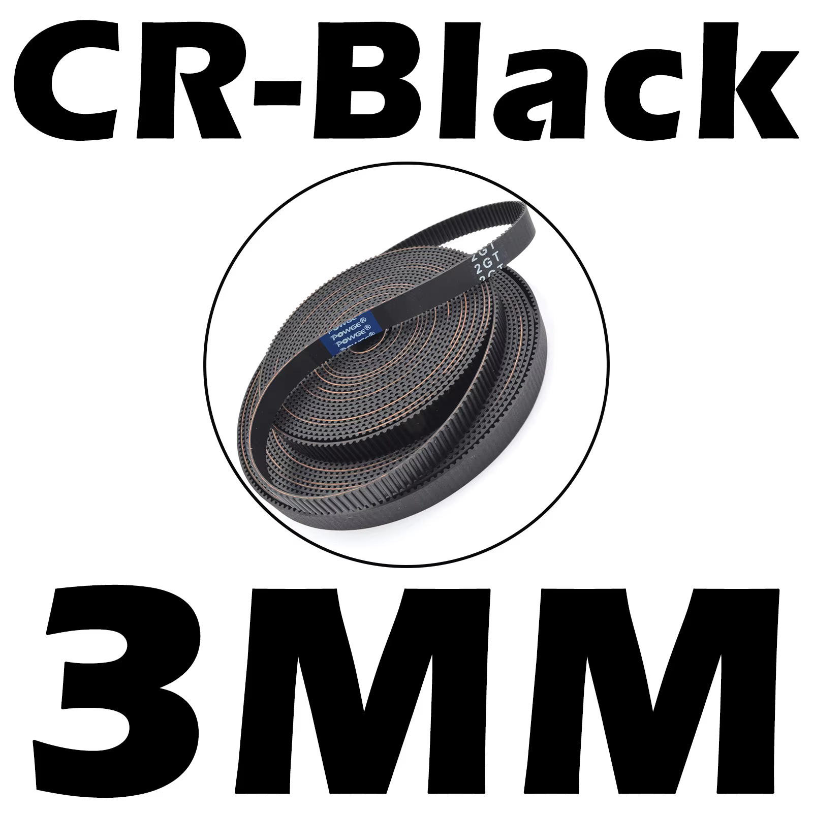 POWGE GT 2M Open Ended Timing Belt 3-15mm Width