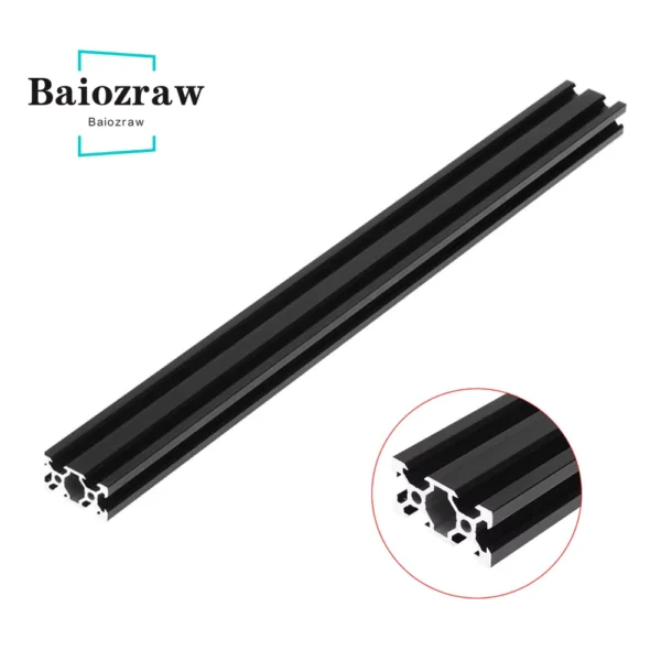 V-slot 2040 Black Anodized Aluminum Profile EU Standard 100-550mm