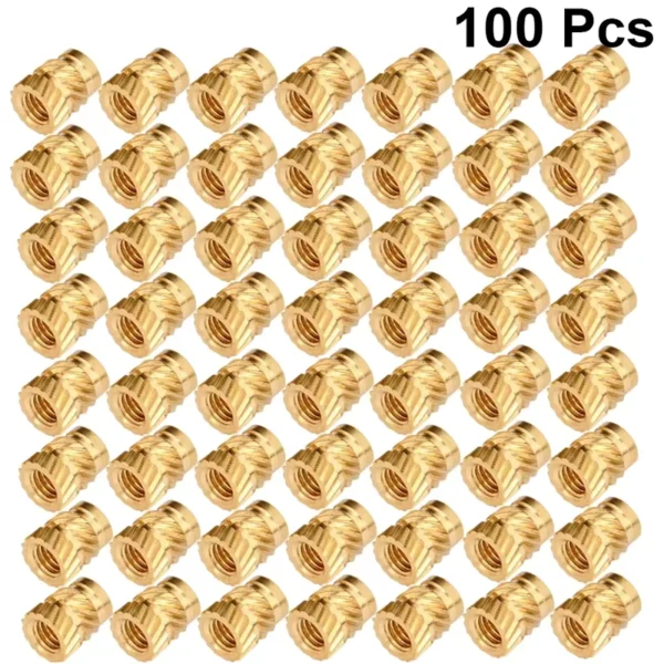 100pcs M3 Brass Knurled Threaded Heat Set Inserts