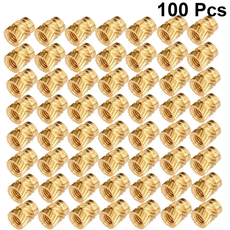 100pcs M3 Brass Knurled Threaded Heat Set Inserts