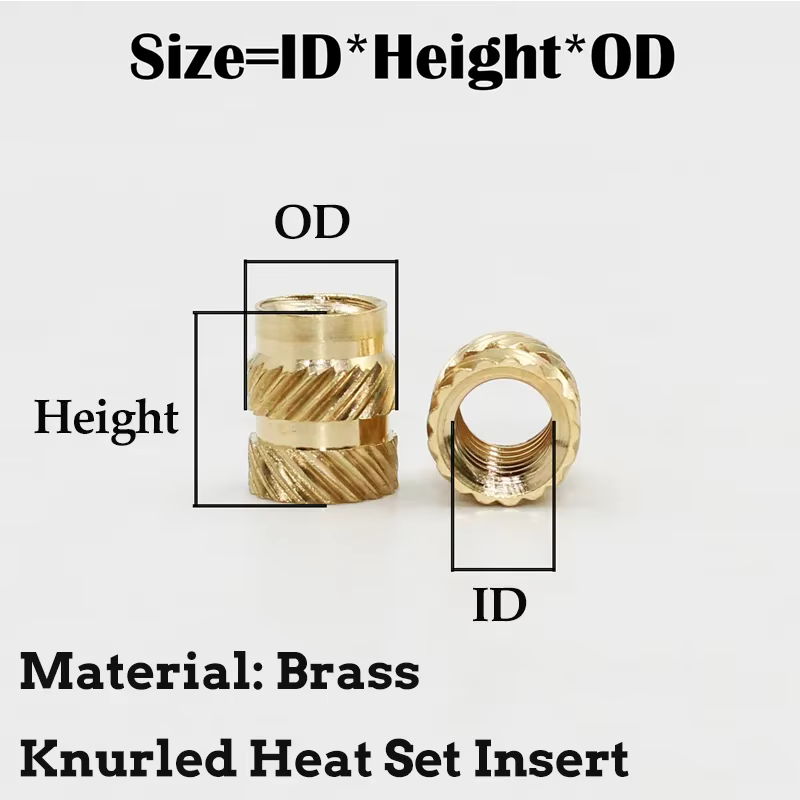 Brass Heat Set Threaded Inserts for 3D Printing