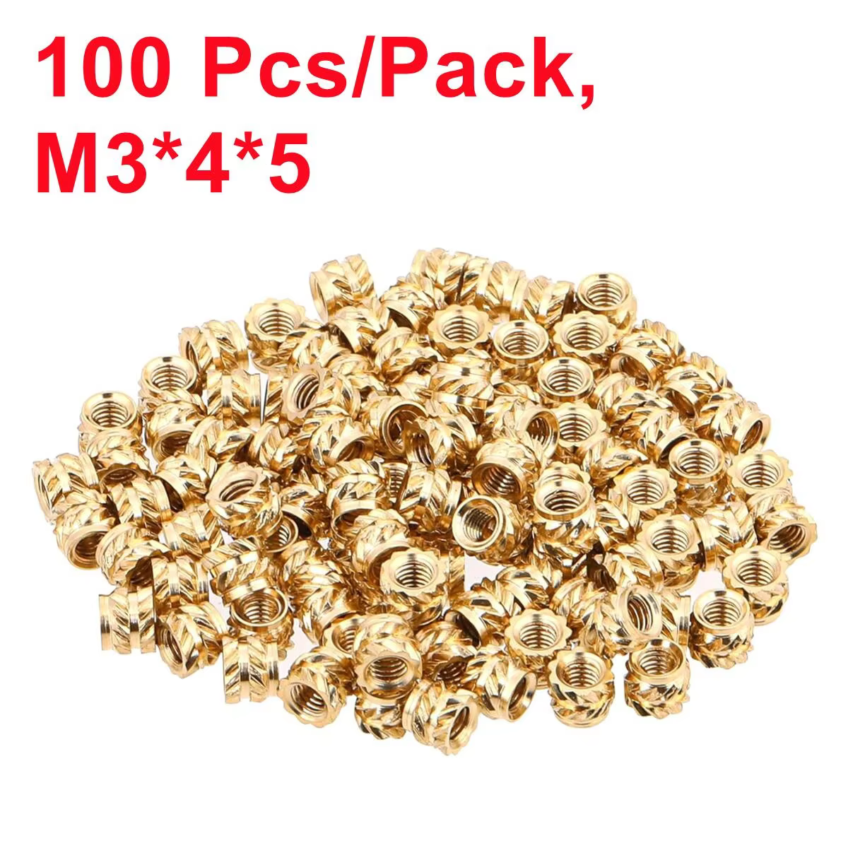 100Pcs M3 Brass Heat Insert Nuts for 3D Printers