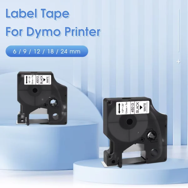 12mm Compatible Dymo 45013 Label Tapes Black on White