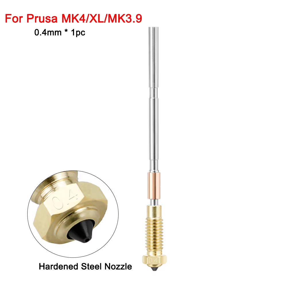 All Metal Hardened Steel Nozzle 0.4mm for Prusa MK4/XL/MK3.9