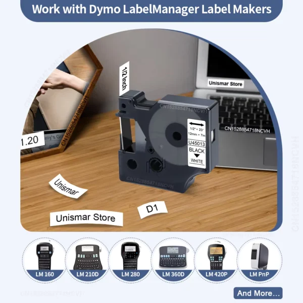 Unismar Compatible Dymo D1 Label Tapes 6-12mm 2-10PK