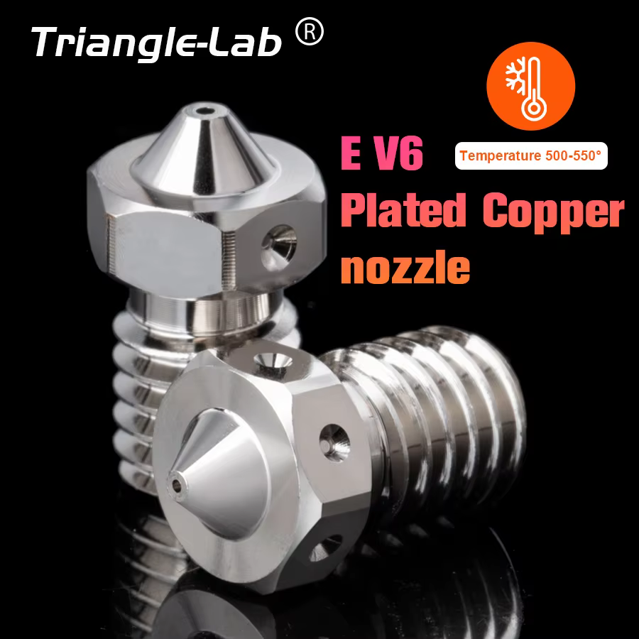 E-V6 Plated Copper Nozzle for High-Temp 3D Printing