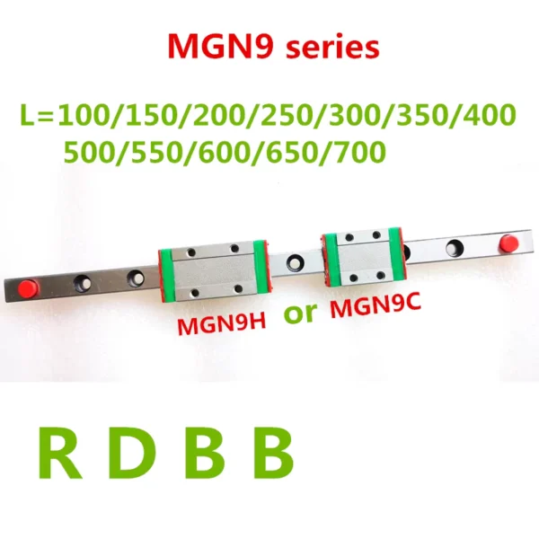 9mm MGN9 Linear Guide Rail with MGN9H or MGN9C Block