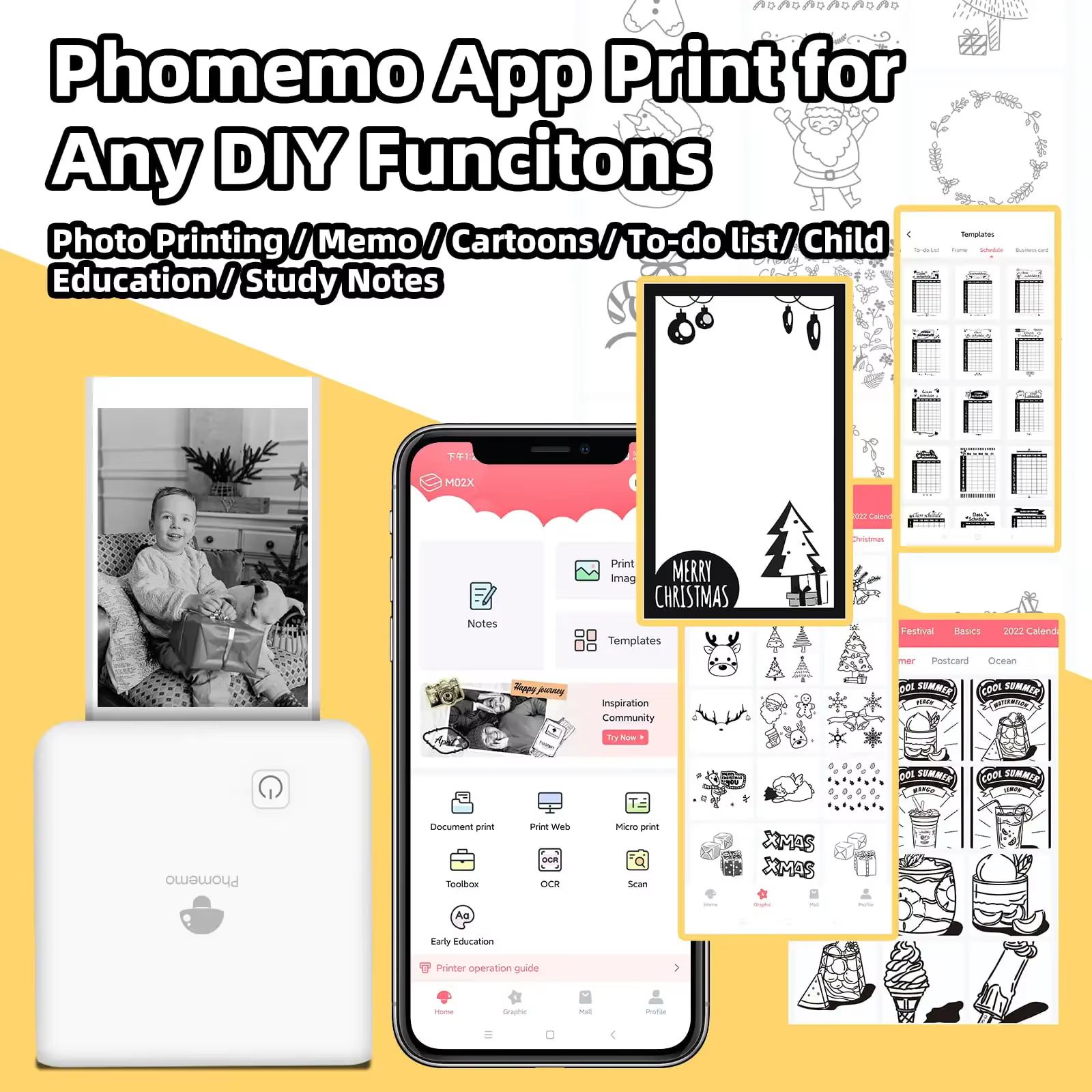 Phomemo M02 Pro 300dpi Bluetooth Pocket Printer for iOS & Android