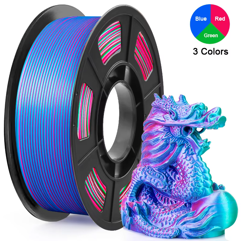 250g Tricolor Silk PLA 3D Printer Filament 1.75mm
