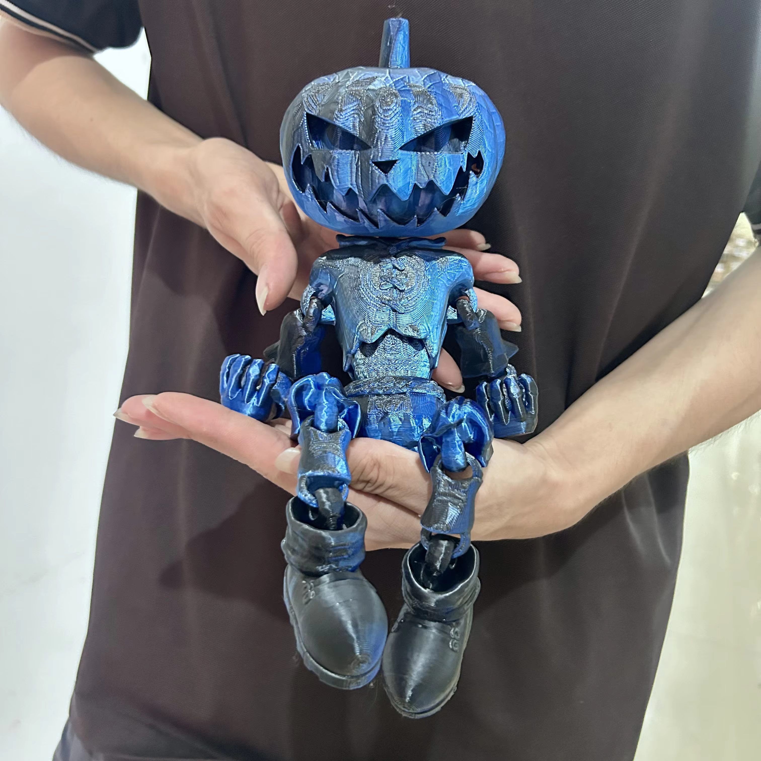 3D Printed Pumpkin Man Moveable Joints Model Set