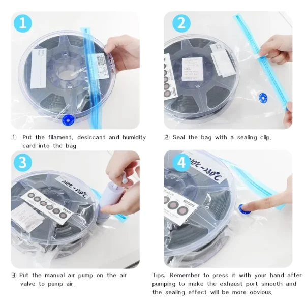 3D Printer Filament Storage Bags with Humidity Seal