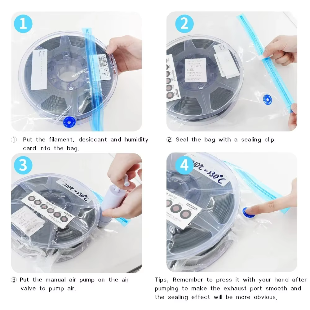 3D Printer Filament Storage Bags with Humidity Seal