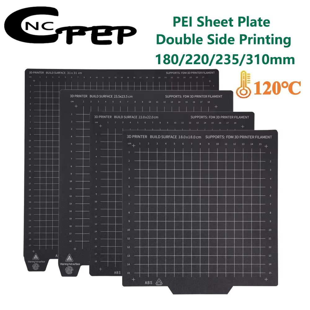 Double-Sided PEI Spring Steel Base Plate for 3D Printer