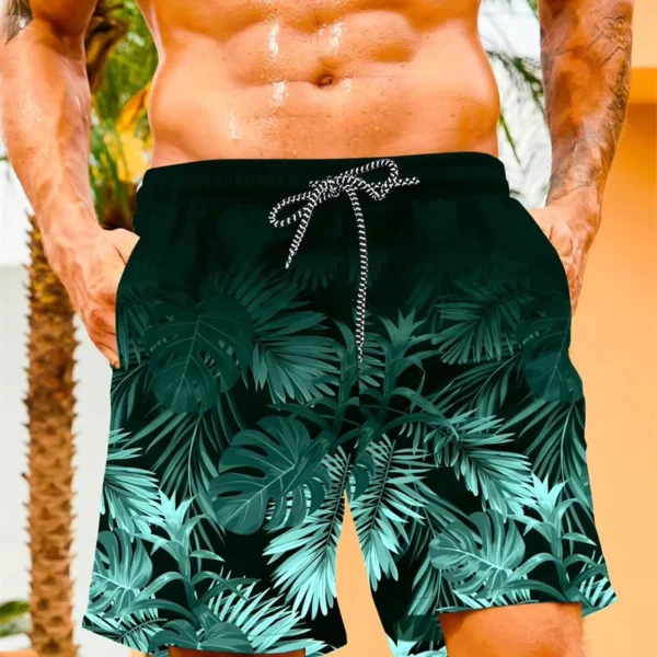 Men's 3D Print Palm Leaf Polyester Outdoor Shorts